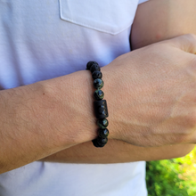 Charger l'image dans la galerie, Bracelet Lion - Pierre de Lave - Jaspe Kambaba