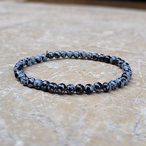 bracelet-obsidienne 4 mm 
