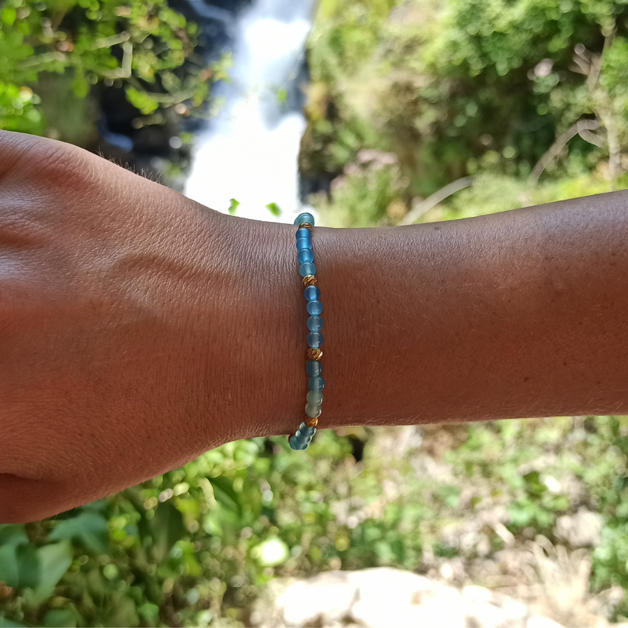bracelet agate bleue