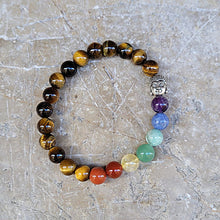 Charger l'image dans la galerie, Bracelet Œil du Tigre Bouddha 7 Chakras