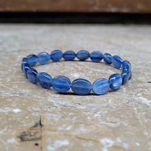 Charger l'image dans la galerie, Bracelet Cyanite Ellipse sur Élastique