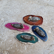 Charger l'image dans la galerie, Famille Canards en Etain sur Agates