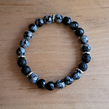 Charger l'image dans la galerie, Bracelet Pierre de Lave, Obsidienne et Acier