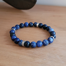 Charger l'image dans la galerie, Bracelet Homme perles 8mm Sodalite et Acier
