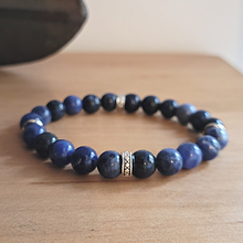Charger l'image dans la galerie, Bracelet Homme perles 8mm Sodalite et Acier