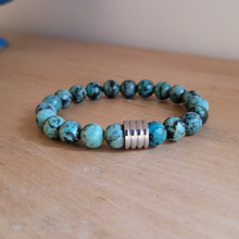Charger l'image dans la galerie, Bracelet Homme 8mm Turquoise Africaine