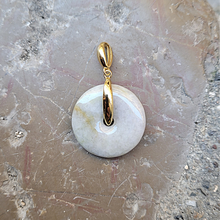 Charger l'image dans la galerie, Disque bi en Jade attache argent plaqué or