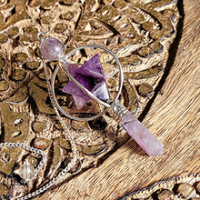 Charger l'image dans la galerie, Pendule Pointe Merkaba Améthyste Familystones