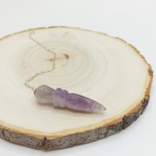 Charger l'image dans la galerie, Pendule Thot en amethyste , sur rondin de bois