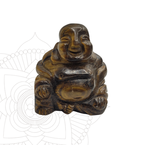 Bouddha en Œil du Tigre 5cm/ 5cm Pierre 