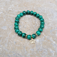 Charger l'image dans la galerie, Bracelet Malachite et Fleur de Lotus