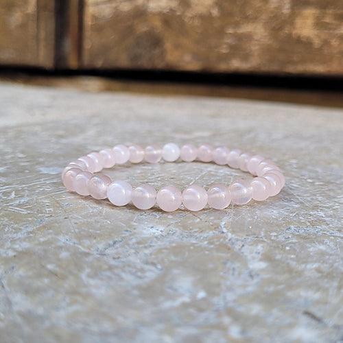 Bracelet Quartz Rose Perles 6 mm