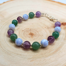 Charger l'image dans la galerie, Bracelet Création Originale Trio Une création de Léa, tout en finesse , en Améthyste, Calcédoine, Jade