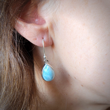 Charger l'image dans la galerie, Boucles d'oreilles goutte Larimar
