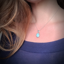 Charger l'image dans la galerie, Pendentif Goutte Larimar sur Argent
