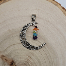 Charger l'image dans la galerie, Pendentif Lune en Argent et 7 chakras