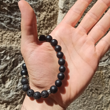 Charger l'image dans la galerie, Bracelet Homme Onyx et Pierre de Lave