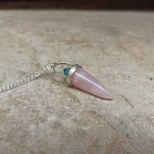 Charger l'image dans la galerie, Pendule Cavansite et Quartz Rose