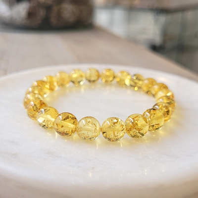 Bracelet en Ambre Naturel perles 9 mm