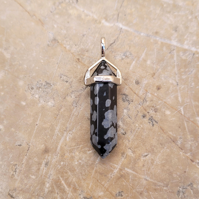 Pendentif Pointe Obsidienne Neige