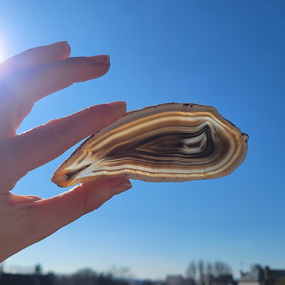 Petite Tranche d'Agate Onyx - Pièce unique C