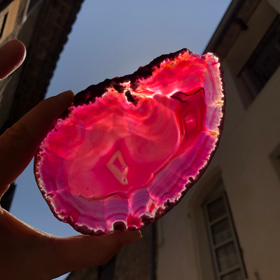 Tranche d'Agate Rose - Pièce unique A