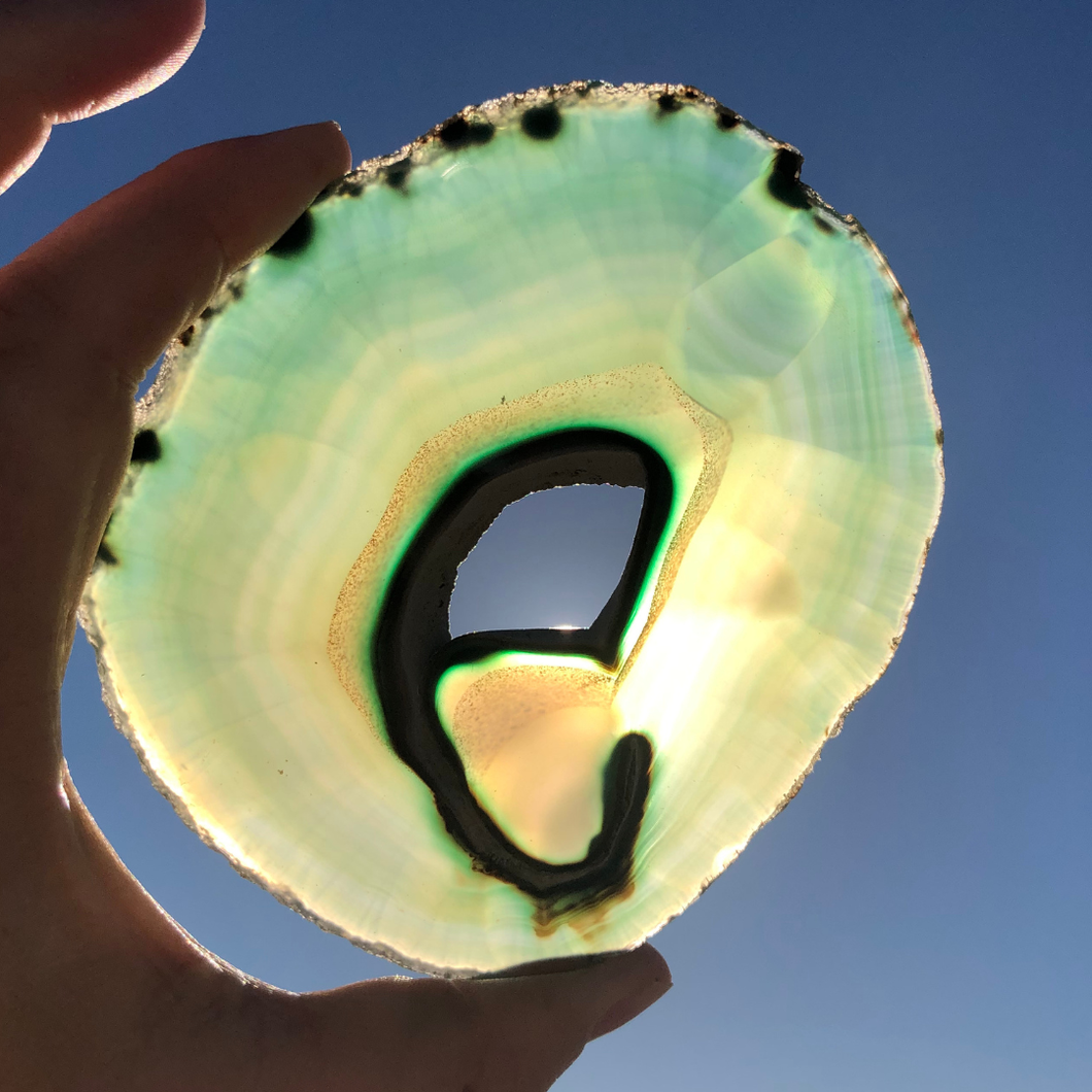 tranche d'agate verte