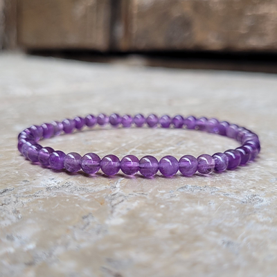 Bracelet Améthyste Perles 4 mm