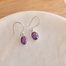 Charger l'image dans la galerie, BOUCLES EN AMETHYSTE SUR ARGENT
