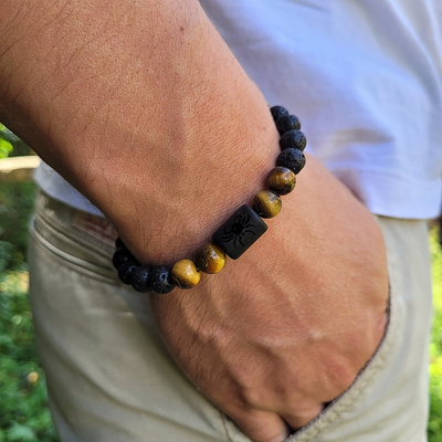 Bracelet Cancer - Pierre de Lave - Œil du Tigre