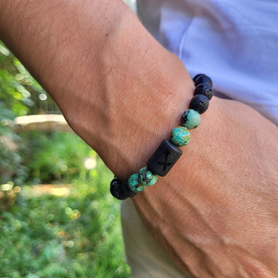 Bracelet Sagittaire - Pierre de Lave - Turquoise Africaine