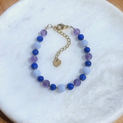 Bracelet Constellation Lapis lazuli, Calcédoine et Améthyste