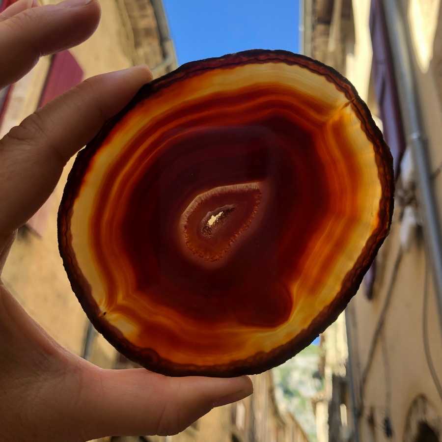Tranche d'Agate Cornaline