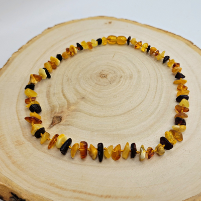Collier Ambre Enfant Baroque 3 couleurs, Foncé