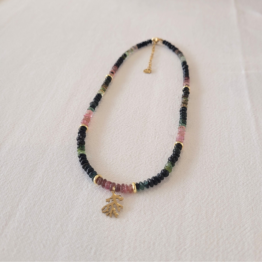 Collier Ras de Cou Tourmaline Melon d'eau