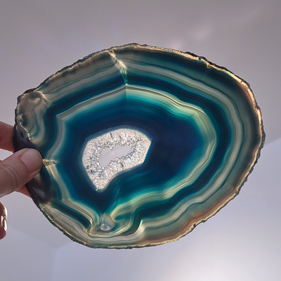 Grande Tranche Agate Bleue - Pièce unique Z