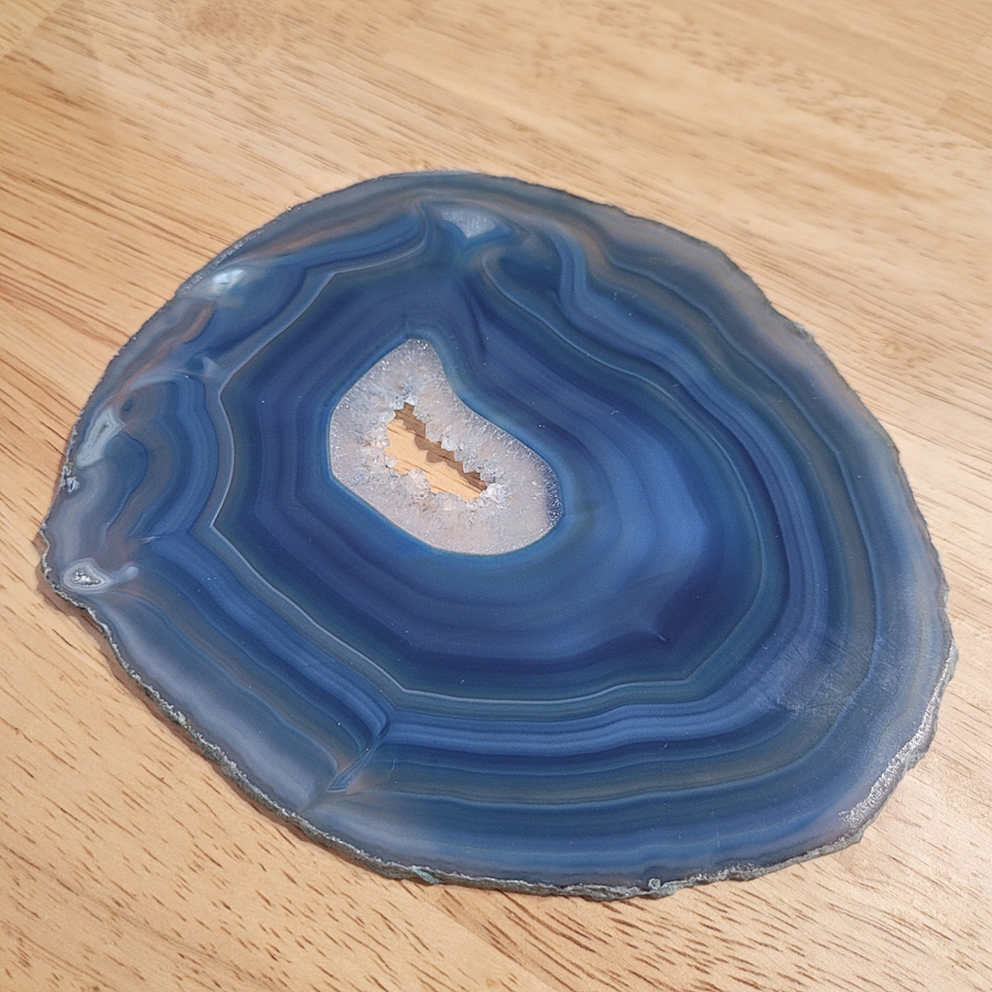 Grande tranche d'Agate bleue