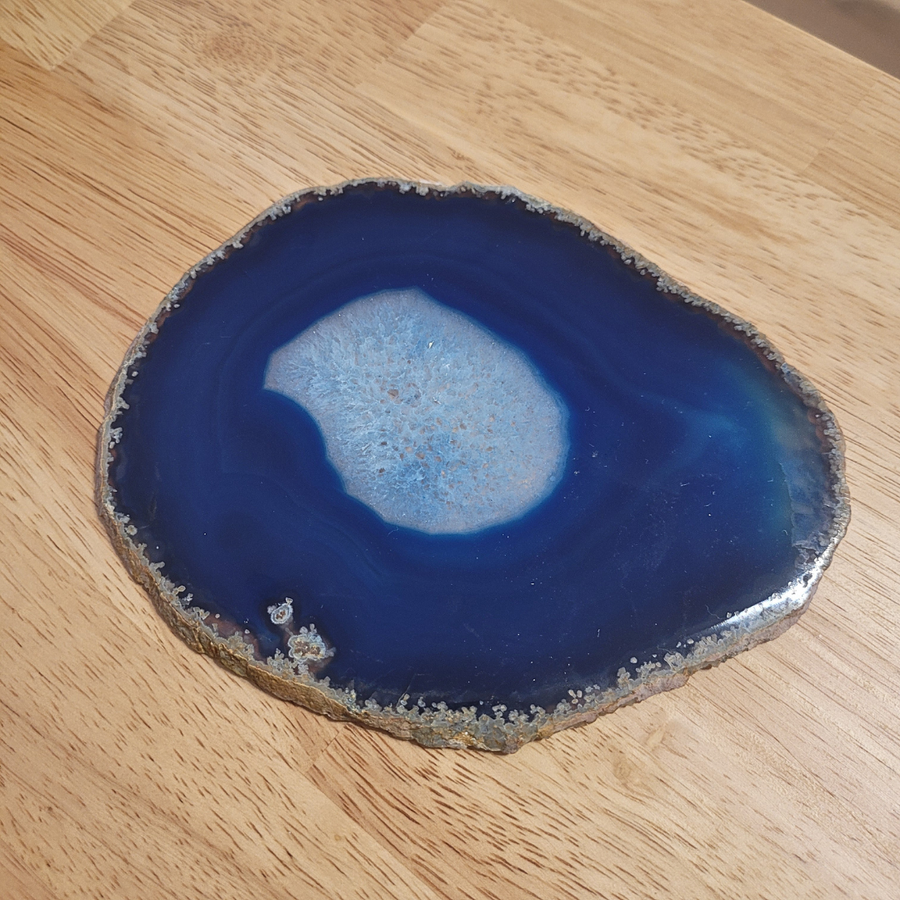 Grande tranche d'Agate bleue