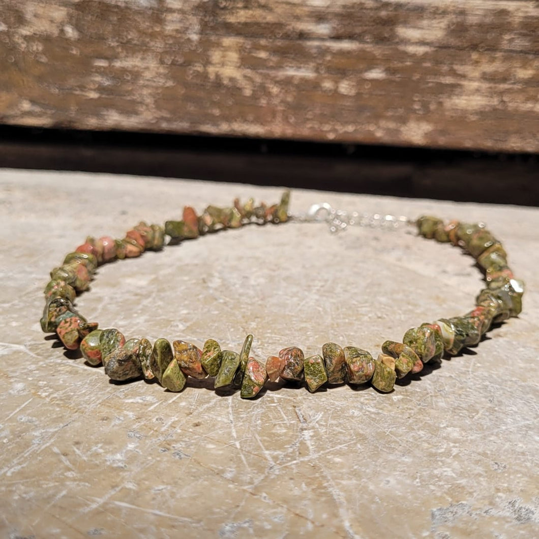 Collier ras de cou Unakite
