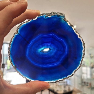 Tranche Agate Bleue pièce unique C