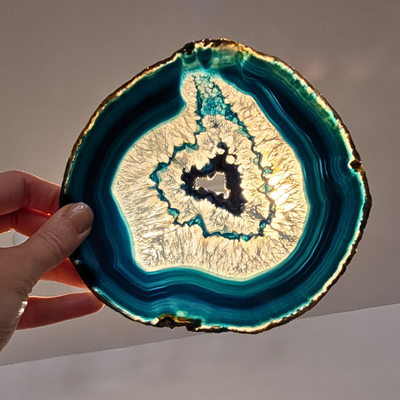 Tranche Agate Bleue - Pièce Unique M
