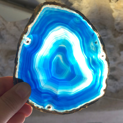 Tranche d'Agate Bleue - Pièce Unique - F
