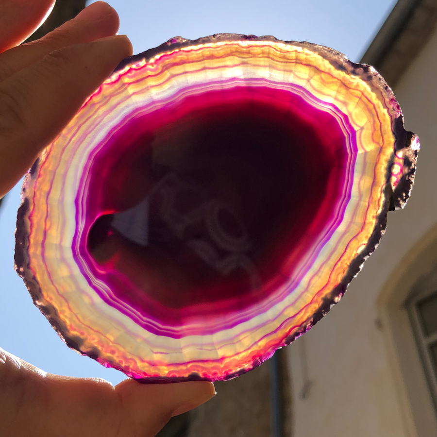 Tranche d'Agate Violette A - Pièce Unique