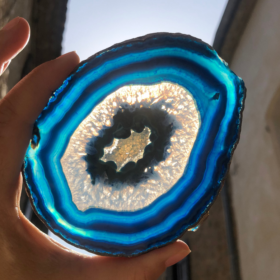 tranche agate bleue 