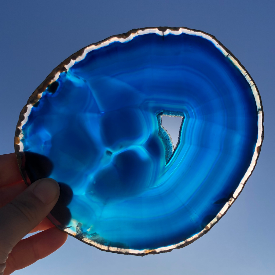 Grande Tranche Agate Bleue 