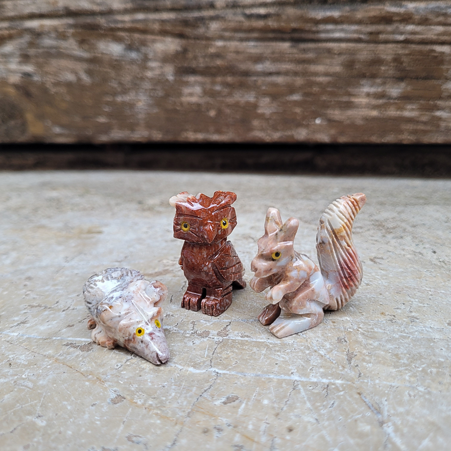 Animaux de la forêt en Stéatite