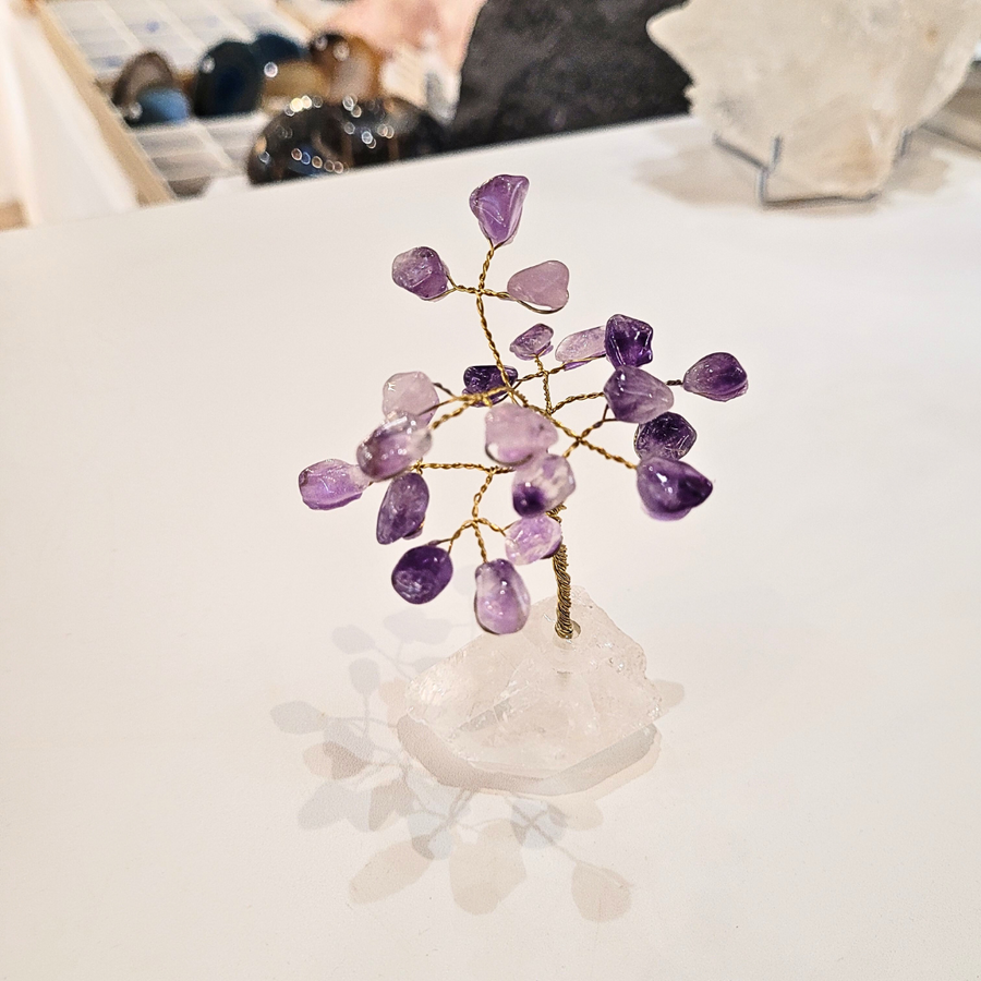 arbre de vie en amethyste et quartz