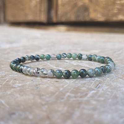 Bracelet Agate Mousse 4mm