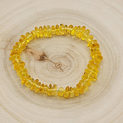 Bracelet ambre Perlines Ambre jaune