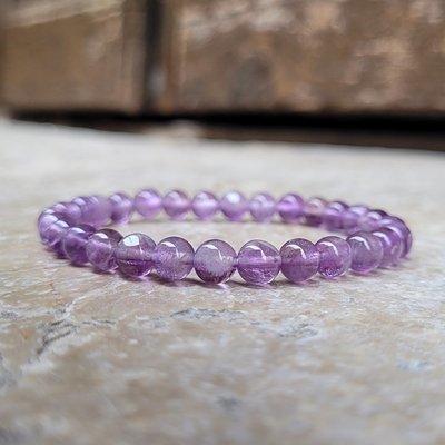 Bracelet Améthyste Perles 6 mm